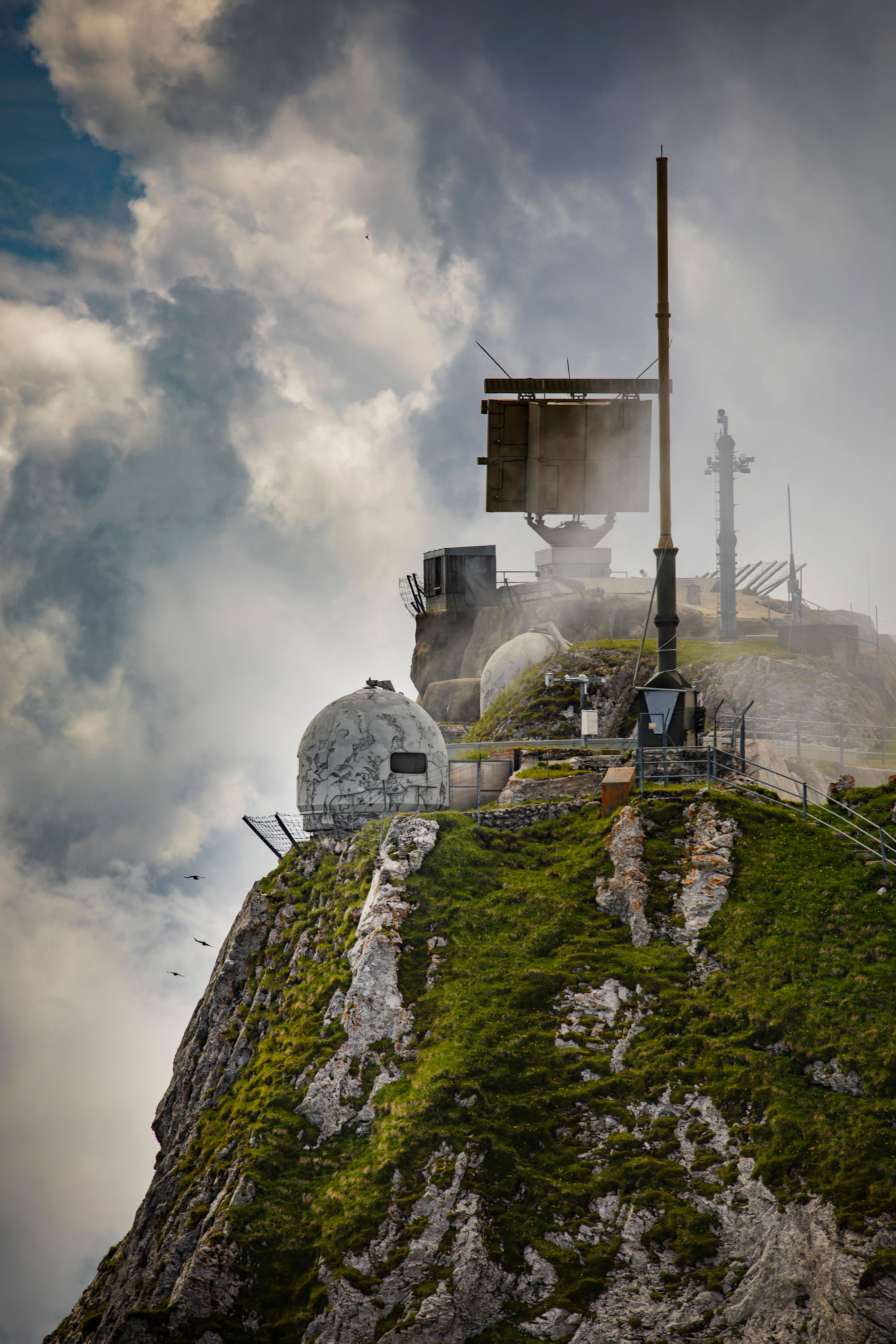 Swiss radar installation on a mountain summit